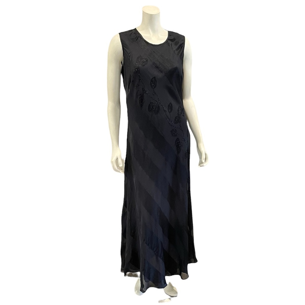 Vintage Bias Cut Beaded Chiffon Dress